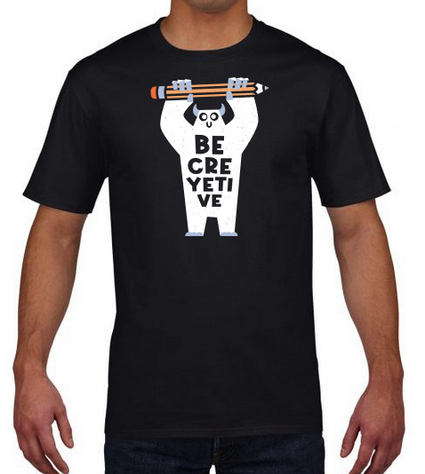 Be_CreYETIve_on_shirt_black.png
