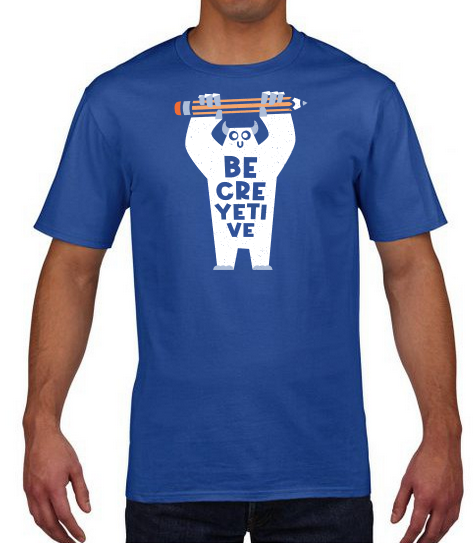 Be_CreYETIve_on_shirt_royal.png